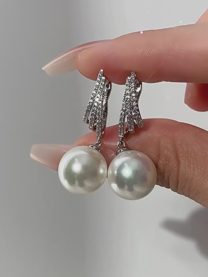 French Style Pearl Tassel Earrings S925 Silver Women's Style