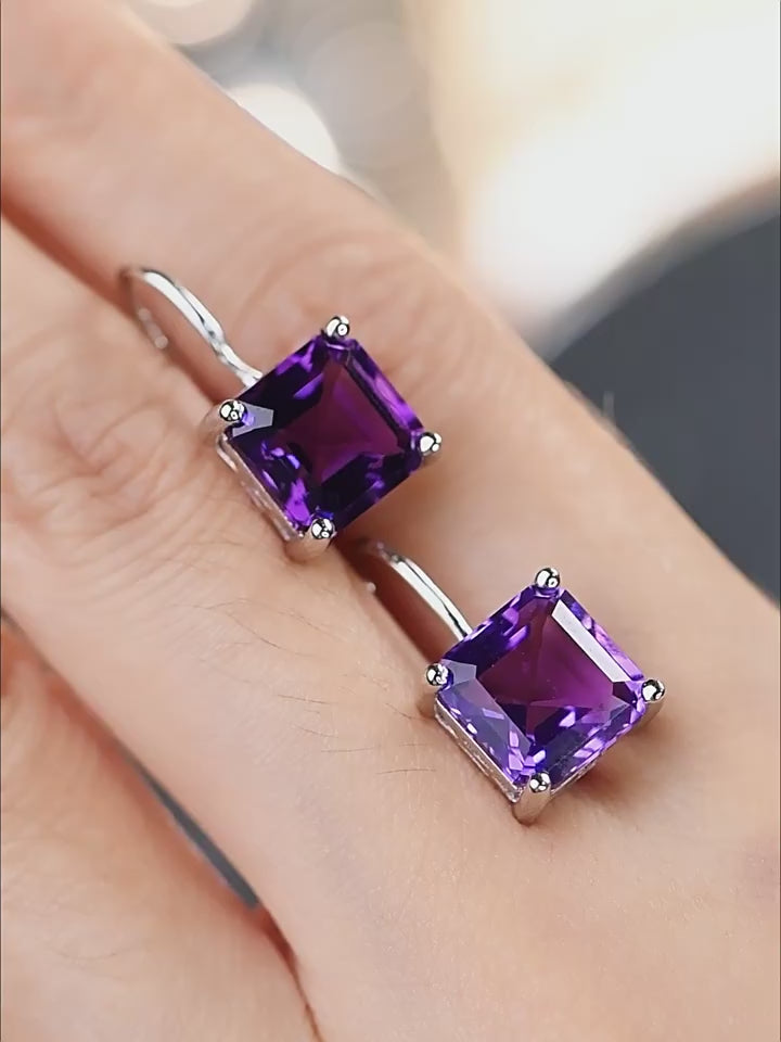 Provence Love Series Natural Amethyst Earrings