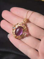Natural Amethyst Gold-Plated Collar Necklace