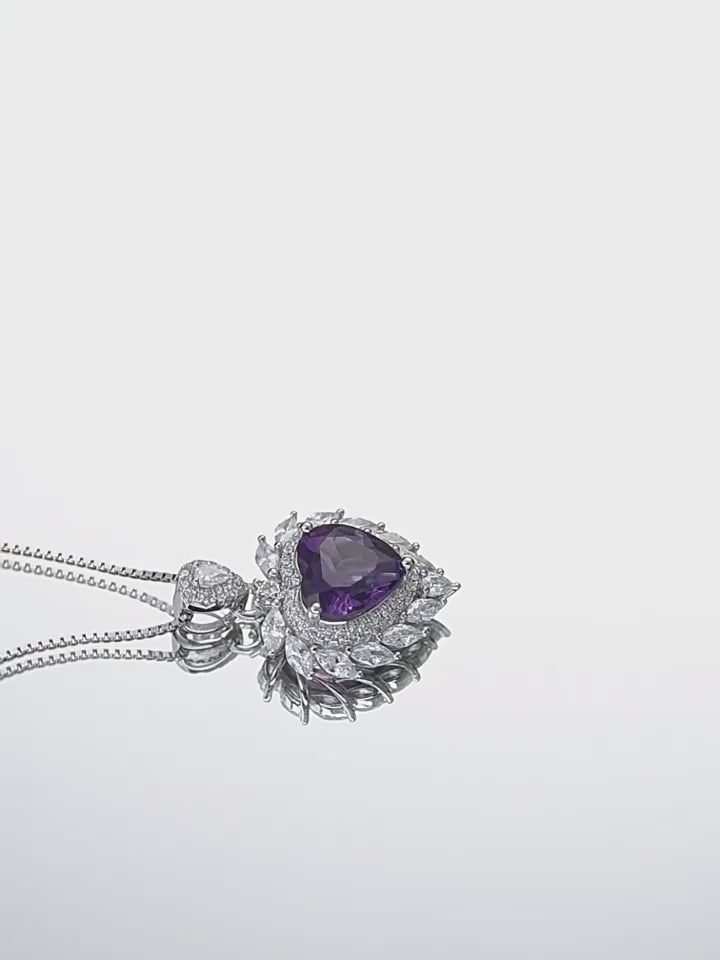 Heart of the Ocean Series Amethyst Heart Collar Necklace