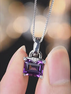 Square Sugar Series Natural Amethyst Collar Necklace