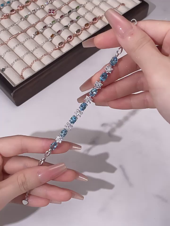 Topaz Sterling Silver Bracelet Women's Style
