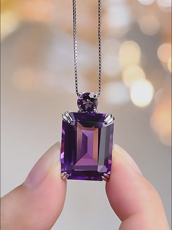 Natural Amethyst Millennium Cut Collar Necklace