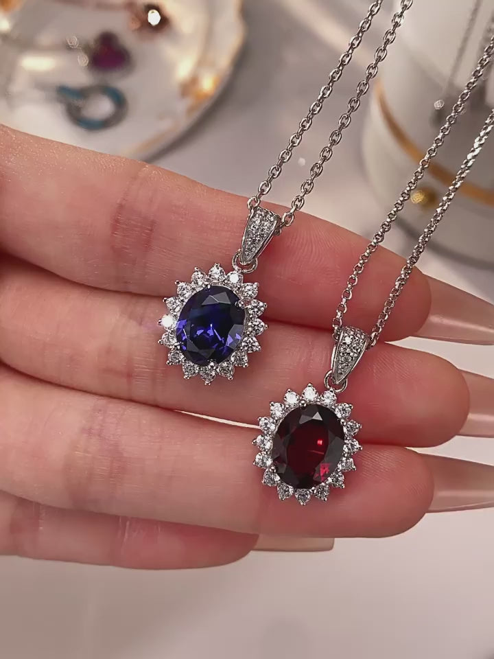 Princess Diana Inspired Pigeon Blood Ruby Classic Collar Chain