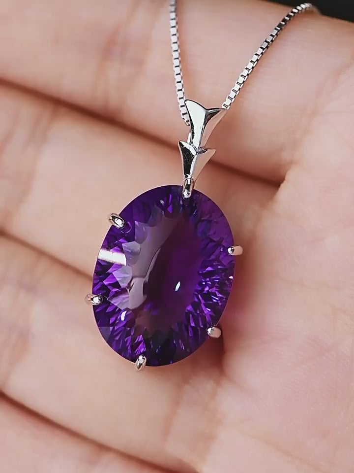 Natural Amethyst Oval Collar Necklace