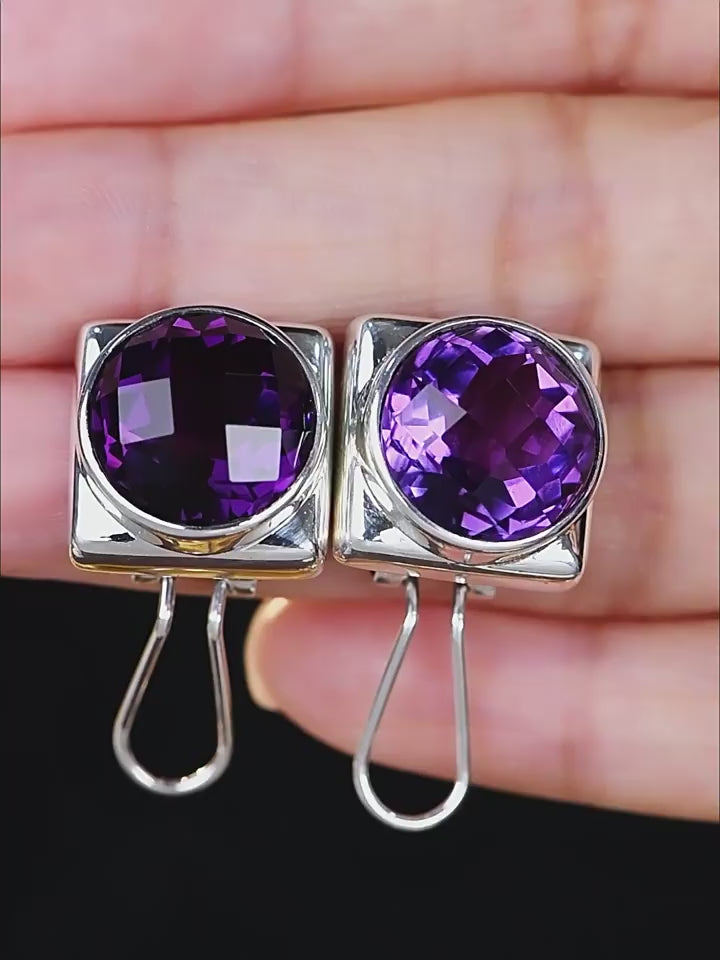 Yearning for the North Star Series Natural Amethyst Earrings