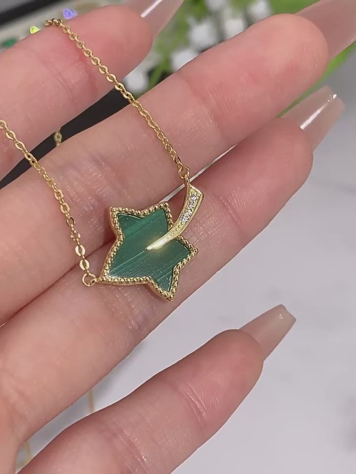 Ivy Malachite Collar Necklace S925 Silver Women's Style