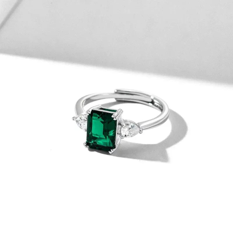 Rectangular Emerald Adjustable Ring alternate product detail view 7