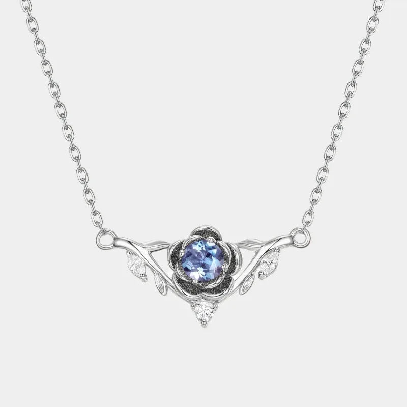 Round Alexandrite wing collar necklace, full product view on a white background