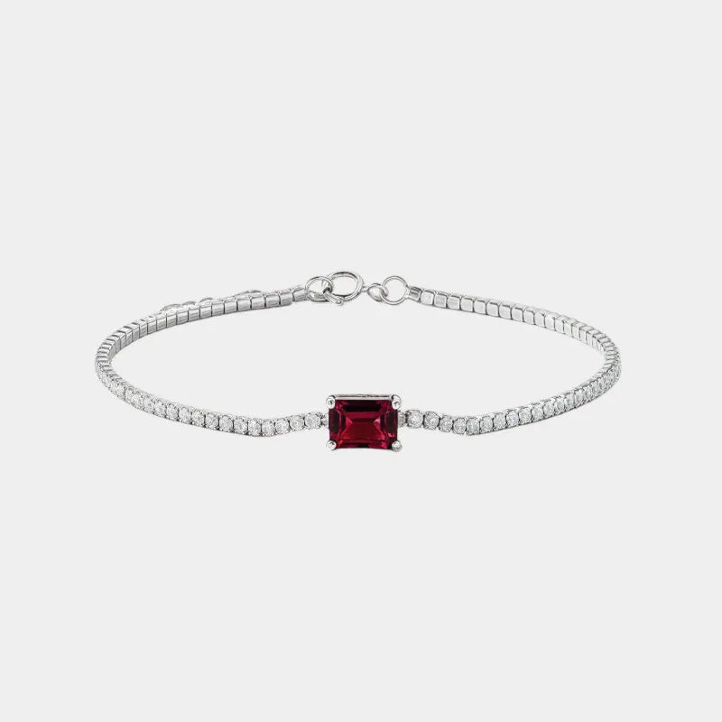Ruby Faceted Bracelet S925 Silver — main bracelet product view