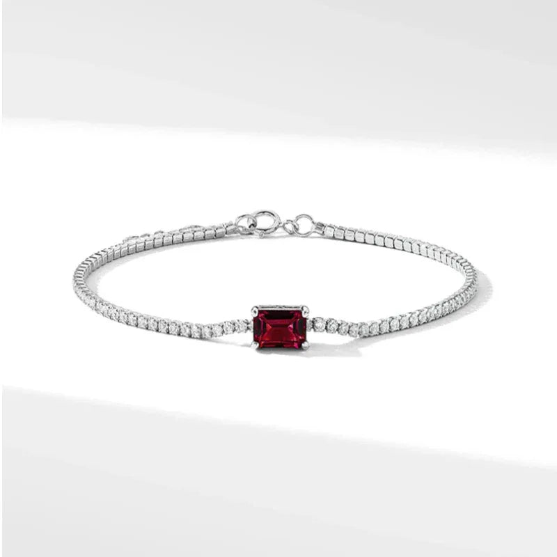 Ruby Faceted Bracelet S925 Silver — main bracelet product view 6