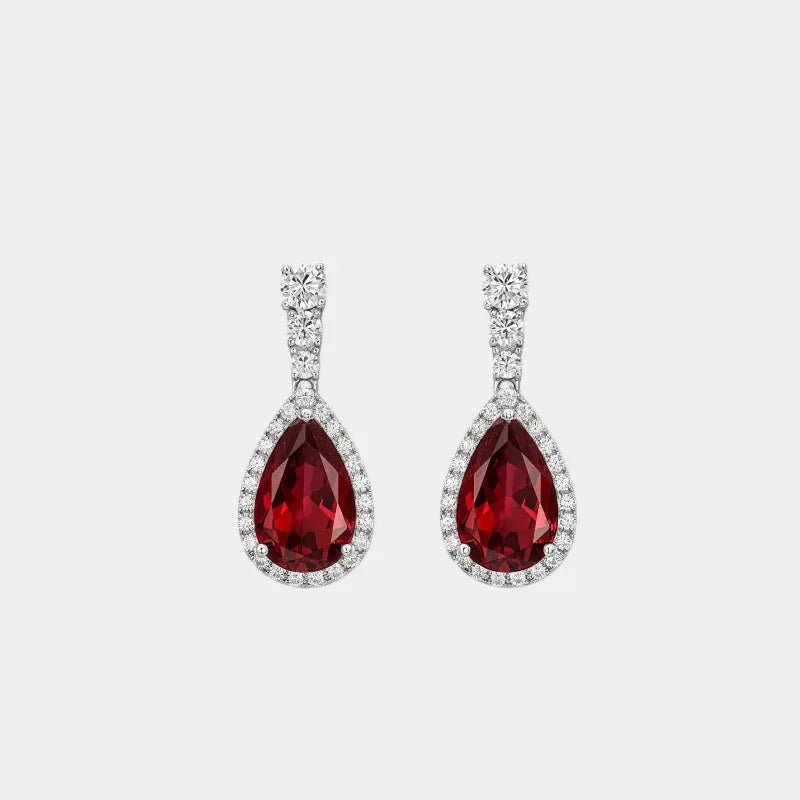 Ruby Teardrop Earrings S925 Silver — main earrings product view