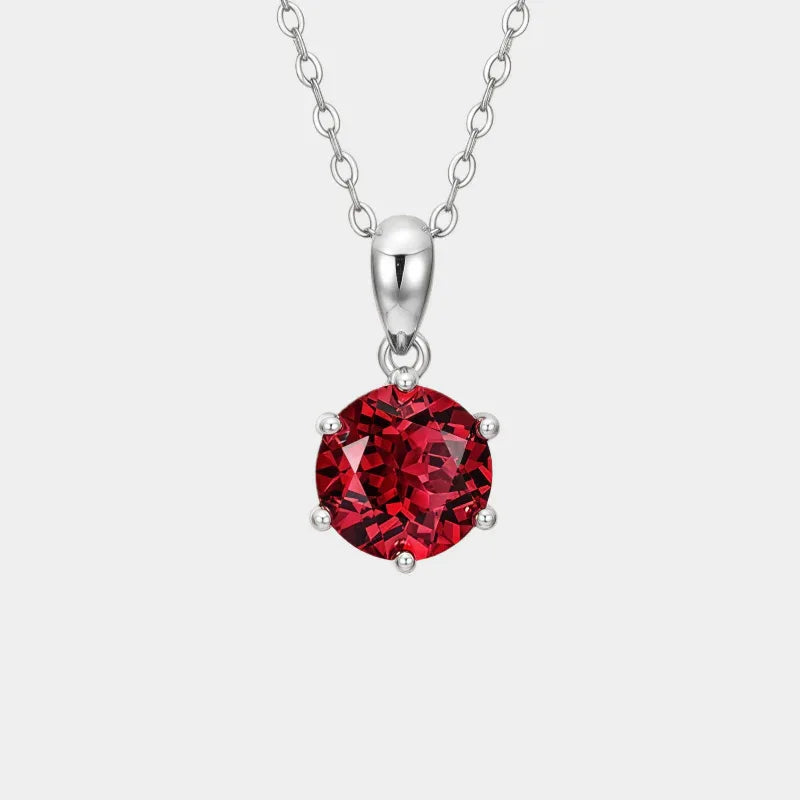 Six-Claw Ruby Necklace S925 Silver — main necklace product view