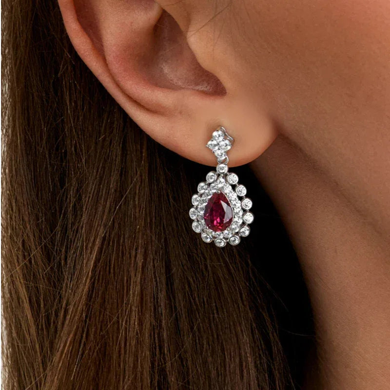Starlight Series Ruby Teardrop Earrings — alternate earrings view