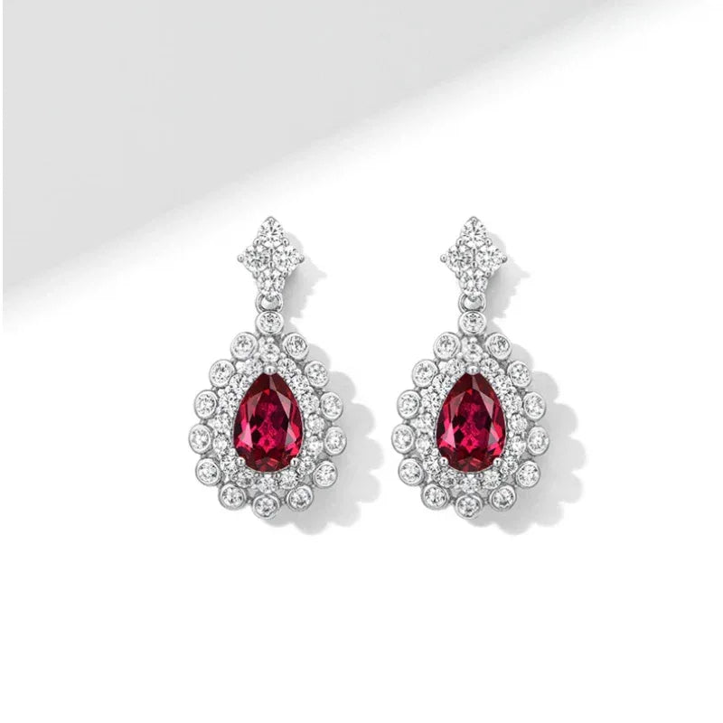 Starlight Series Ruby Teardrop Earrings — main earrings product view 6