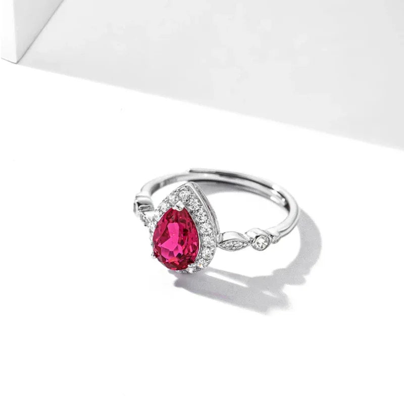 Teardrop Ruby Open Ring — main ring product view 6