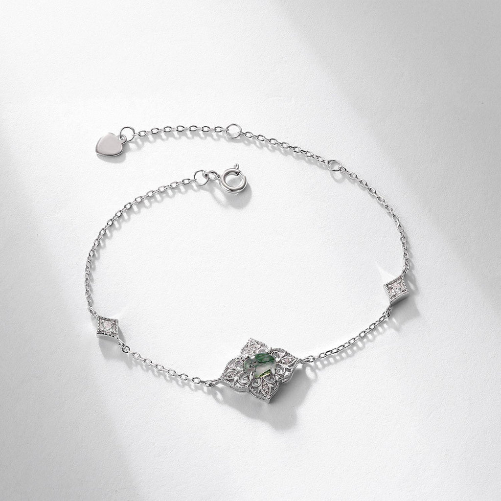 Unique Moss Agate Bracelet — full bracelet arrangement 3