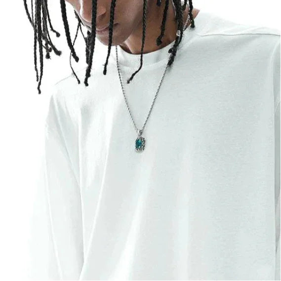 Vintage-Style Emerald Halo Pendant Necklace presentation box product view